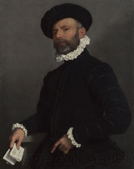 Giovanni Battista Moroni Portrait of a Man holding a Letter Norge oil painting art